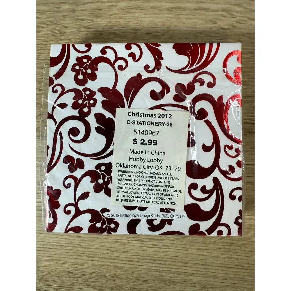 Vintage 2012 Hobby Lobby Sealed Christmas Notepad Pen Gift Set Brother Sister